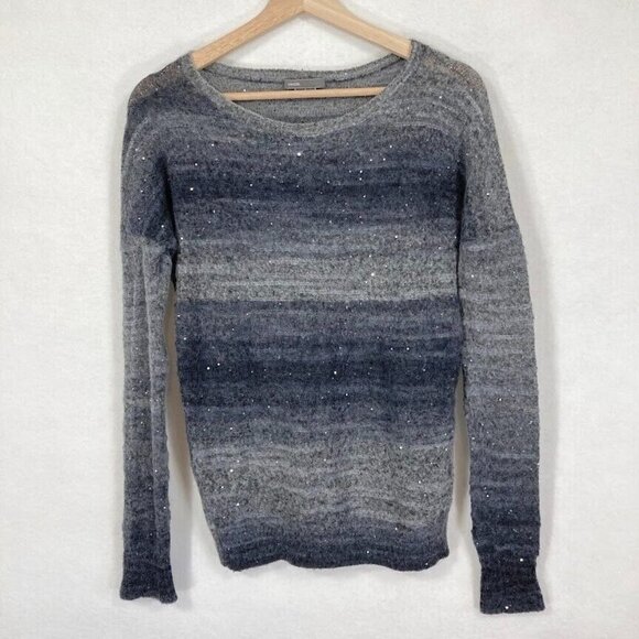 Vince Ombre Pullover Sweater Wool Sparkle Whimsy Dark Academia Grandma Core M - Picture 2 of 6